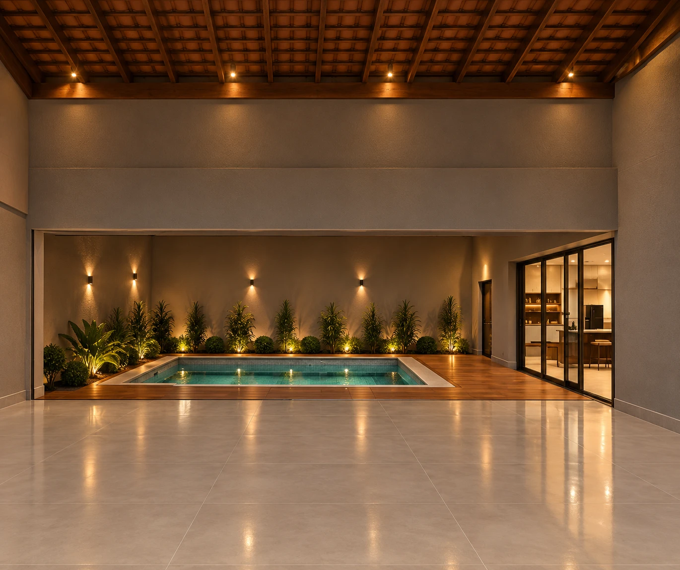 Piscina e área de lazer do Projeto Vivenda